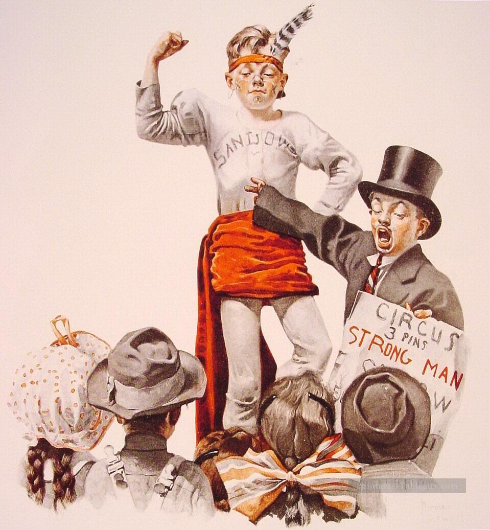 サーカスの客引き 1916 ノーマン・ロックウェル油絵